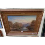Frederick Foot: a gilt gesso framed oil on canvas entitled "On the Dart, Devon" - signed, titled and