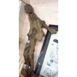 A large South African carved olive wood figure