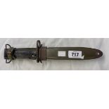 A mid 20th Century US Army M6 bayonet in M8AI scabbard