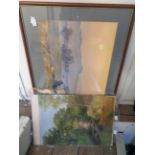 Frederick Foot: an unframed oil on paper, depicting a woodland river view - signed - sold with