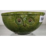 A Farnham pottery owl bowl - minor damage