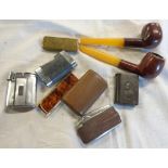 A quantity of smokerama including a carved book pattern Edward VII commemorative vesta, snuff box,