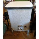 A 19 1/4" vintage Dean enamelled metal and aluminium gas fired dolly washing machine with lid and