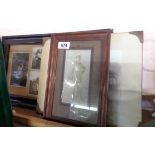 Various old framed photographs
