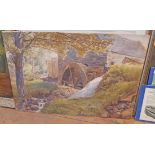 William Eyre Walker: an unframed watercolour entitled "Old Mill at West Loch Tarbert,