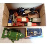 A box containing a quantity of die cast toys including Lesney lorry, etc.