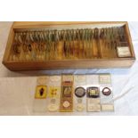 A cigar case containing W. Watson and other microscope slides including polycystine from Bissix