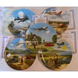 Five aircraft interest picture plates comprising four by Wedgwood and one Royal Doulton - with