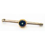 A Victorian 9ct. gold amethyst and seed pearl brooch - marked London made with small marks on back
