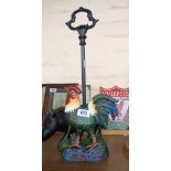 A modern reproduction cast iron cockerel doorstop