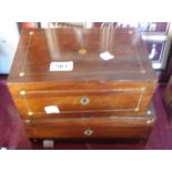 A Victorian mother of pearl inlaid rosewood jewellery box - sold with another - both for