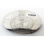 A 5" diameter silver plaque mount engraved "Royal Devon Yeomanry Artillery" - Birmingham 1935