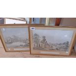 A pair of gilt framed mid 19th Century coloured lithographs of Ceylon views comprising a view of