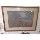 John Johnson: a gilt framed watercolour entitled "The Conway Valley at Caer-Hun" - signed and