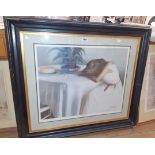 Domingo: an ebonised framed and gilt lined limited edition coloured print entitled "Hidden Moments",