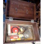 A box containing a small quantity of tools, etc. - sold with a wooden box and a shoe brush