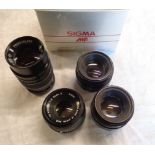 Assorted camera lenses