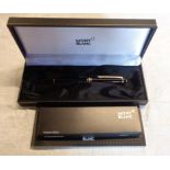 A Mont Blanc Meisterstuck Classique 163 rollerball pen - in box with service guide (Dated 16/5/01)