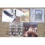 Five Led Zeppelin LPs comprising I, II, IV, Physical Graffiti, and In Through the Out Door - various