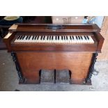 A late 19th Century E. Francis of Carno (Montgomeryshire) stained mixed wood cased harmonium with