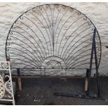 A wrought iron garden divider - sold with a metal sign bracket