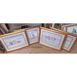 Faye Whittaker: a set of four gilt framed limited edition coloured prints, depicting various