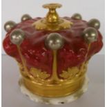 A Coalport George V 1911 coronation crown trinket box - external crack to base
