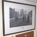 S. Lewis: a framed limited edition etching entitled "Hardenburg Strasse 2" - indistinctly signed,