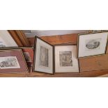 Five Hogarth framed coloured book plate engravings of local and other interest