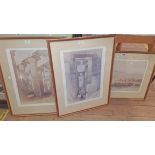 David Roberts: three gilt framed reproduction coloured prints, comprising two views of The Temple at