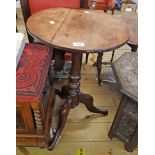 A Victorian mahogany pedestal table, set on turned pillar and tripod base - glued repairs,