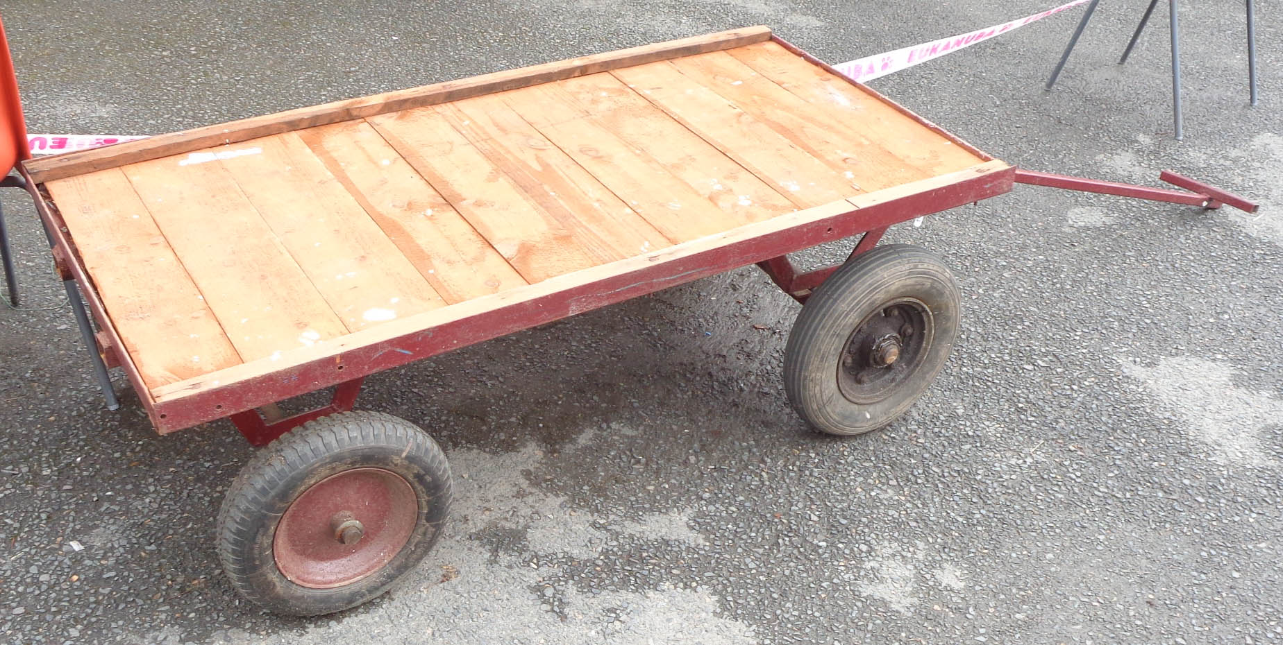 A bespoke porter's style trolley with swing hand