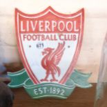 A painted cast iron Liverpool Football sign