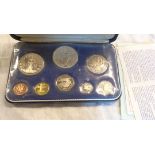 A 1973 Franklin Mint Barbados proof coin set