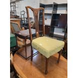 A late 19th Century inlaid rosewood framed panel back standard chair - sold with a 19th Century