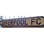 A painted wooden sign Liverpool FC