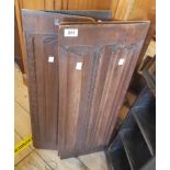 Four old stained oak linen-fold furniture panels - all approx. 30" X 10"