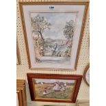 †P. H. Graver: a framed watercolour entitled "King Harry Ferry from Trelissick Gardens" - signed