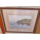 After Edmund Wimpress: a framed watercolour entitled "Lizard" (Cornwall) - signed, titled and