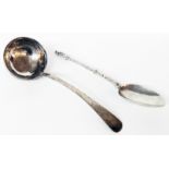 A Dutch silver apostle spoon with rat tail bowl and decorative stem - bowl back marks - sold with