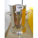 A reproduction silver plated Bollinger champagne bottle cooler