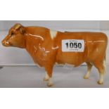 A mid to late 20th Century Beswick Guernsey bull Ch Sabrinas Sir Richmond XIV 1451