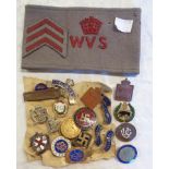 A collection of early 20th Century enamel lapel badges including National War Savings Committee,