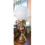An Aladdin table oil lamp with shade