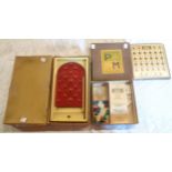 A vintage boxed Chad Valley Bagatelle game - sold with a Plus and Minus board game