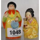 Two Royal Worcester figural candle extinguishers, Mandarin and Japanese girl