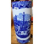 A blue and white china stick stand