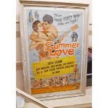 A framed original movie poster for "Summer Love" starring John Saxon - 10864 - copyright 1958