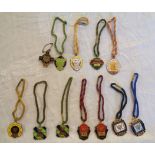Twelve various 1960's - 1980's race club members' badges