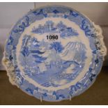 A Grainger Worcester blue and white Willow pattern plate